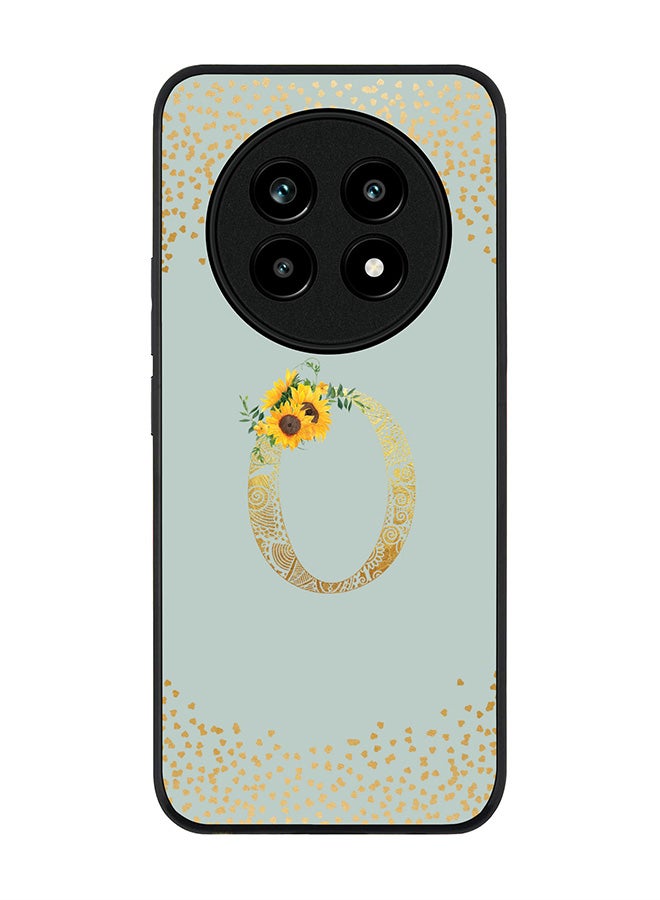 For Realme 13 Pro / 13 Pro+ Case,Slim fit Camera Protection, Shockproof Thin Phone cover  - Custom Floral Monogram - O  (Light Grey )